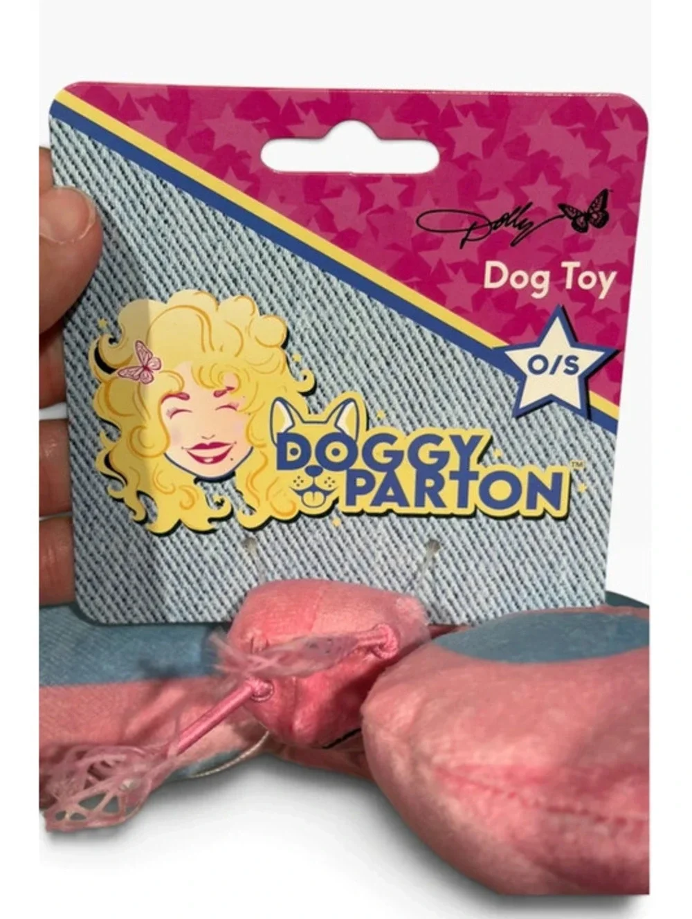 Doggy Parton Pink Butterfly Plush Dog Toy O/S New With Tags